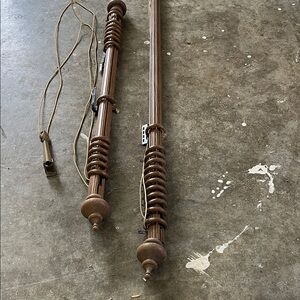 Vintage plastic wood look drapery Rods